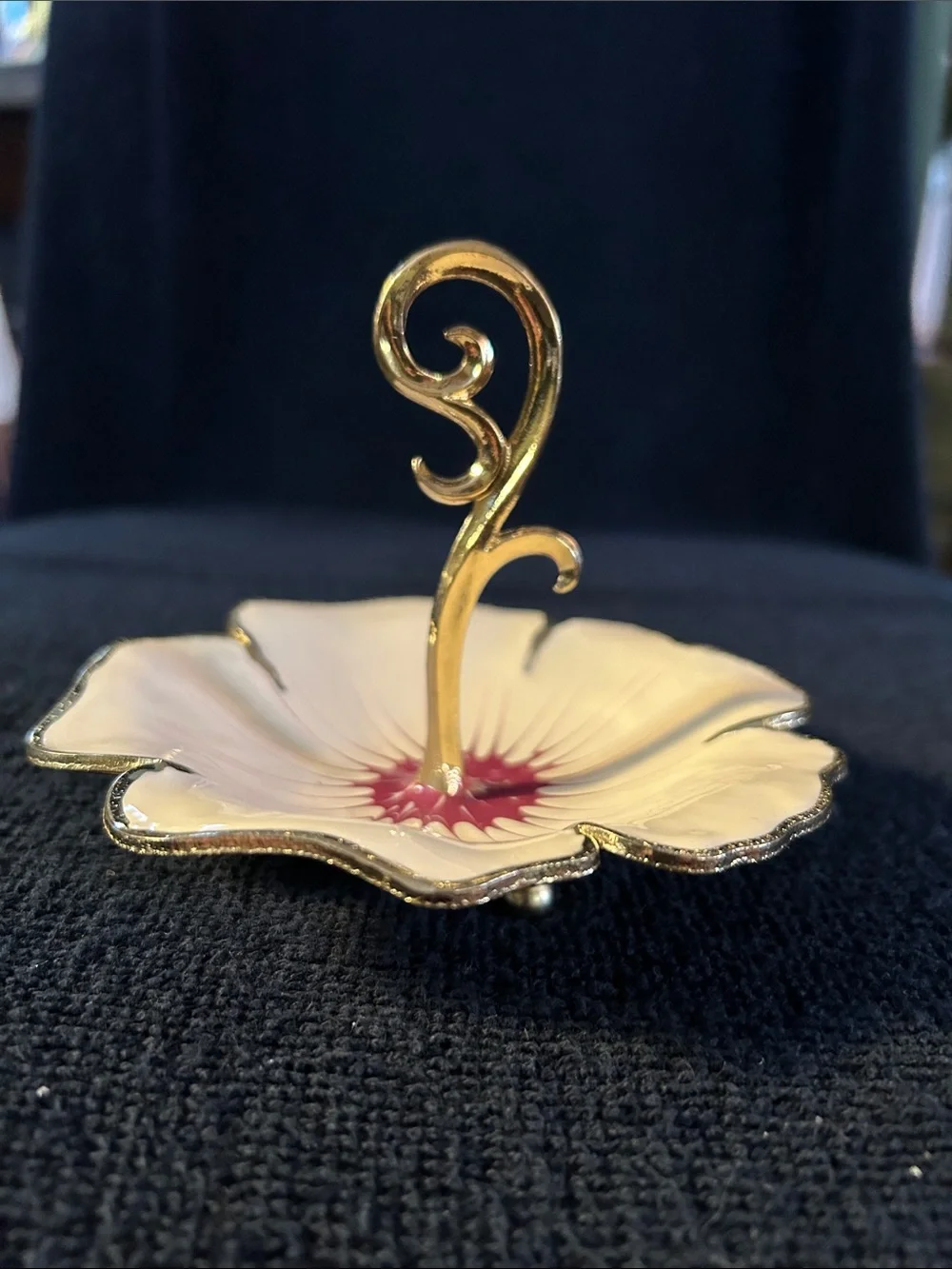 Cynthia Rowley New York Enameled Metal Flower Bloom Jewelry or Trinket Dish